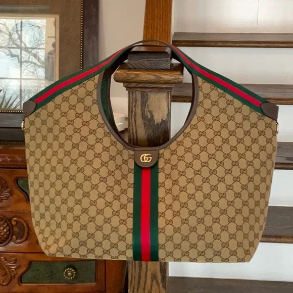 Beige Monogram Canvas Tote Bag - Picture 1 of 9